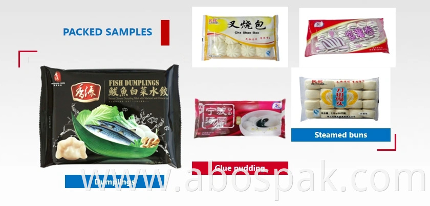 Automatic Multi-Function Frozen Food/Dumplings/Bags/Buns/Rolls/Burgers/Bread Pillow Packing Packaging Line Equipment